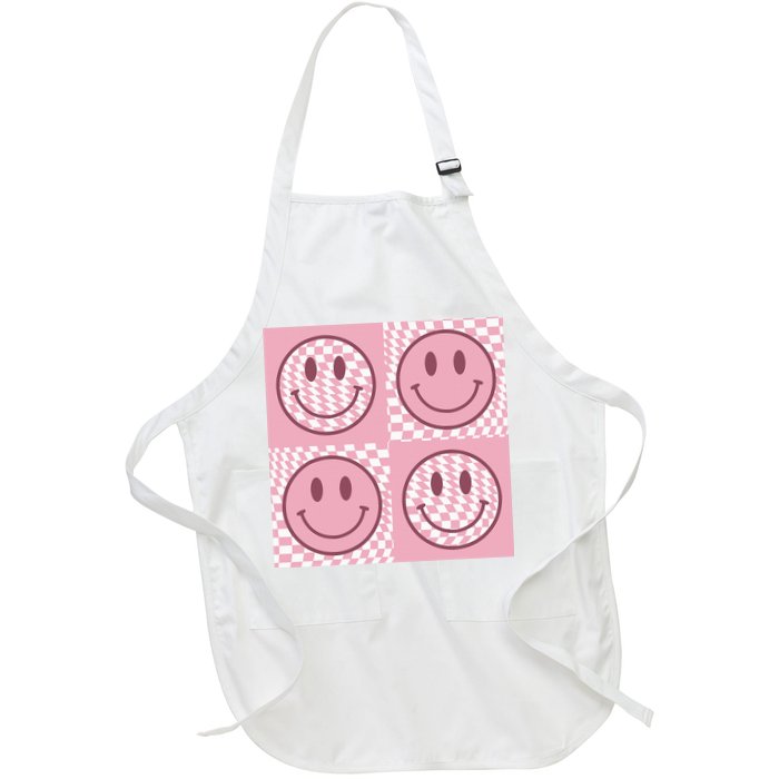 Funny Face Shirt Checkered Pattern Smile Face Meme Trendy Apron
