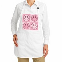 Funny Face Shirt Checkered Pattern Smile Face Meme Trendy Apron