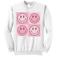 Funny Face Shirt Checkered Pattern Smile Face Meme Trendy Sweatshirt
