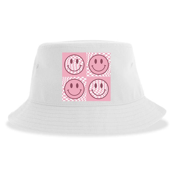 Funny Face Shirt Checkered Pattern Smile Face Meme Trendy Sustainable Bucket Hat
