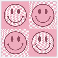 Funny Face Shirt Checkered Pattern Smile Face Meme Trendy Button