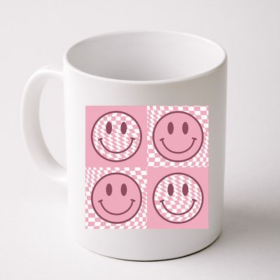 Funny Face Shirt Checkered Pattern Smile Face Meme Trendy Mug