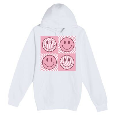 Funny Face Shirt Checkered Pattern Smile Face Meme Trendy Premium Pullover Hoodie