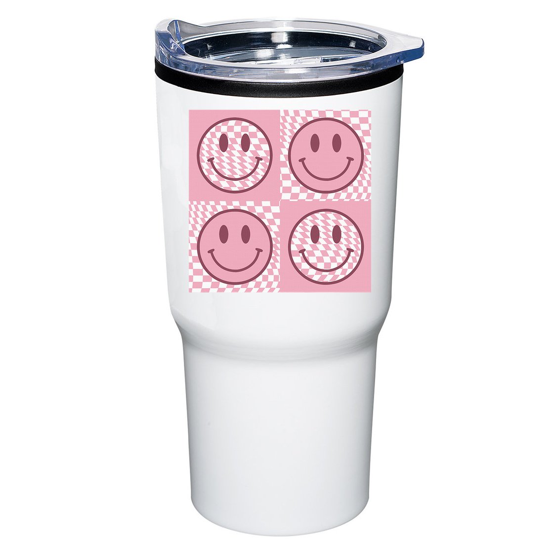 Funny Face Shirt Checkered Pattern Smile Face Meme Trendy Tumbler