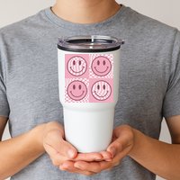 Funny Face Shirt Checkered Pattern Smile Face Meme Trendy Tumbler