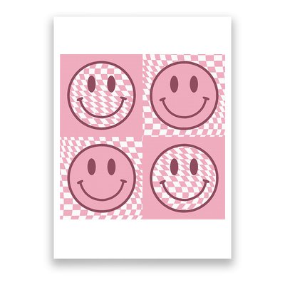 Funny Face Shirt Checkered Pattern Smile Face Meme Trendy Poster