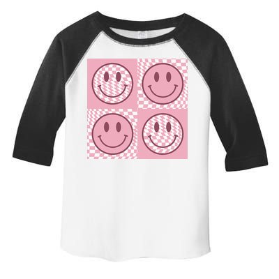 Funny Face Shirt Checkered Pattern Smile Face Meme Trendy Toddler Fine Jersey T-Shirt