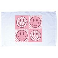 Funny Face Shirt Checkered Pattern Smile Face Meme Trendy Microfiber Hand Towel