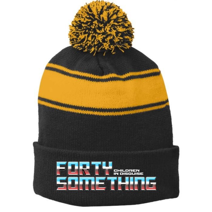 Funny Forty Something Children In Disguise Stripe Pom Pom Beanie