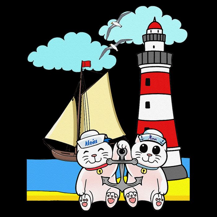 Funny Funny Sailors Cats Maritime Children Anchor Long Sleeve Shirt