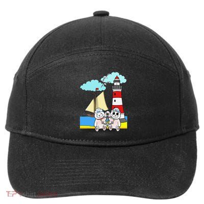 Funny Funny Sailors Cats Maritime Children Anchor 7-Panel Snapback Hat