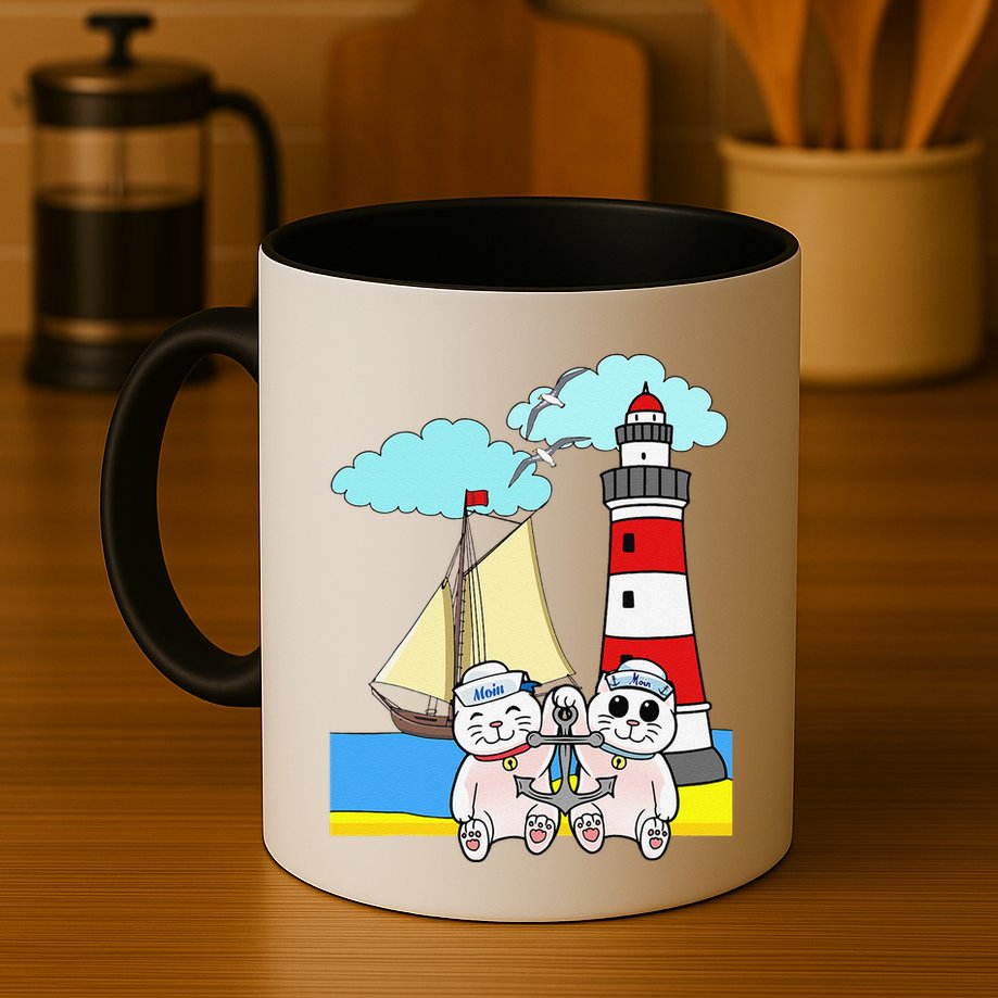 Funny Funny Sailors Cats Maritime Children Anchor Mug