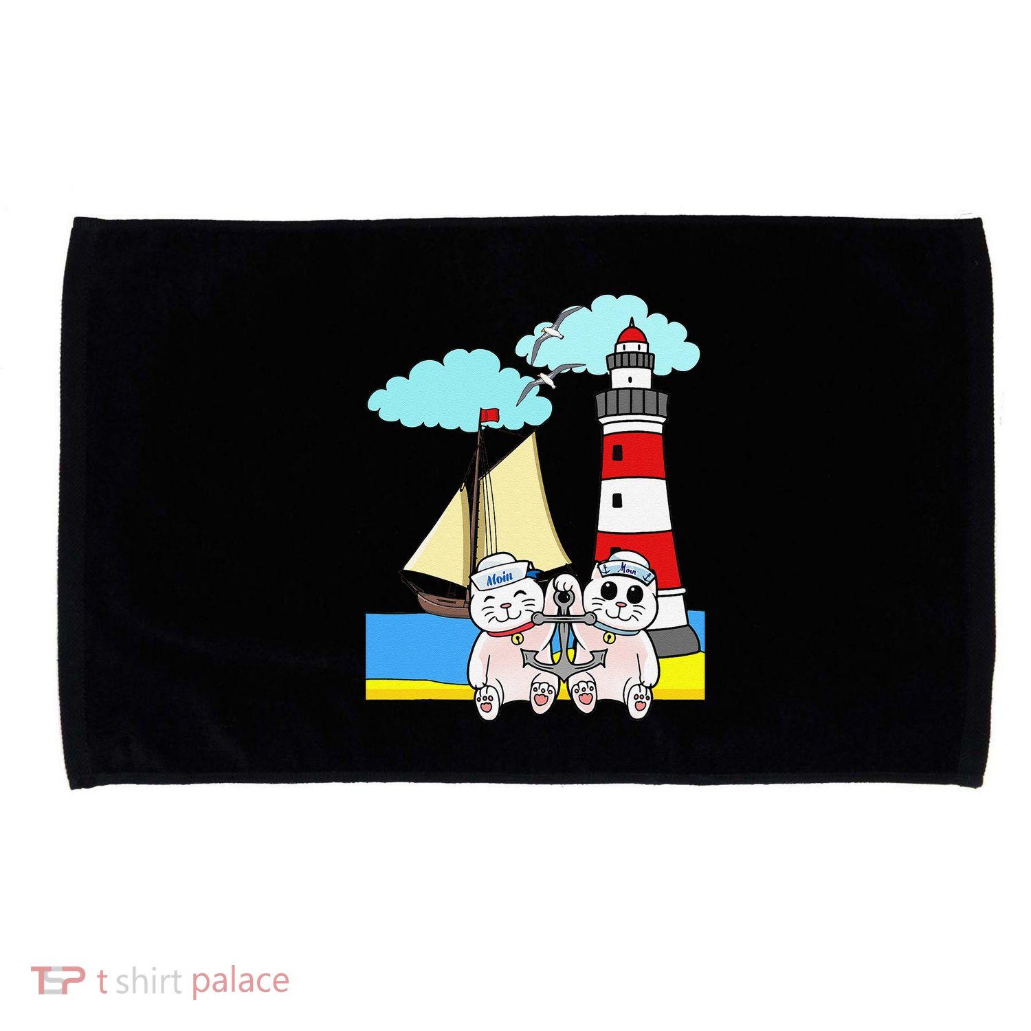 Funny Funny Sailors Cats Maritime Children Anchor Microfiber Hand Towel