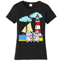 Funny Funny Sailors Cats Maritime Children Anchor Women's T-Shirt