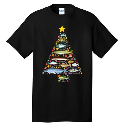 Freshwater Fish Species Christmas Tree Fishing Xmas Tall T-Shirt