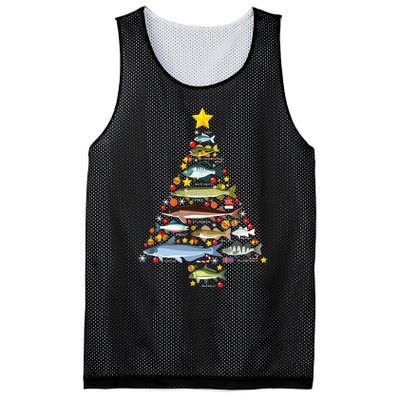 Freshwater Fish Species Christmas Tree Fishing Xmas Mesh Reversible Basketball Jersey Tank