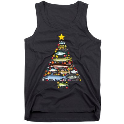 Freshwater Fish Species Christmas Tree Fishing Xmas Tank Top