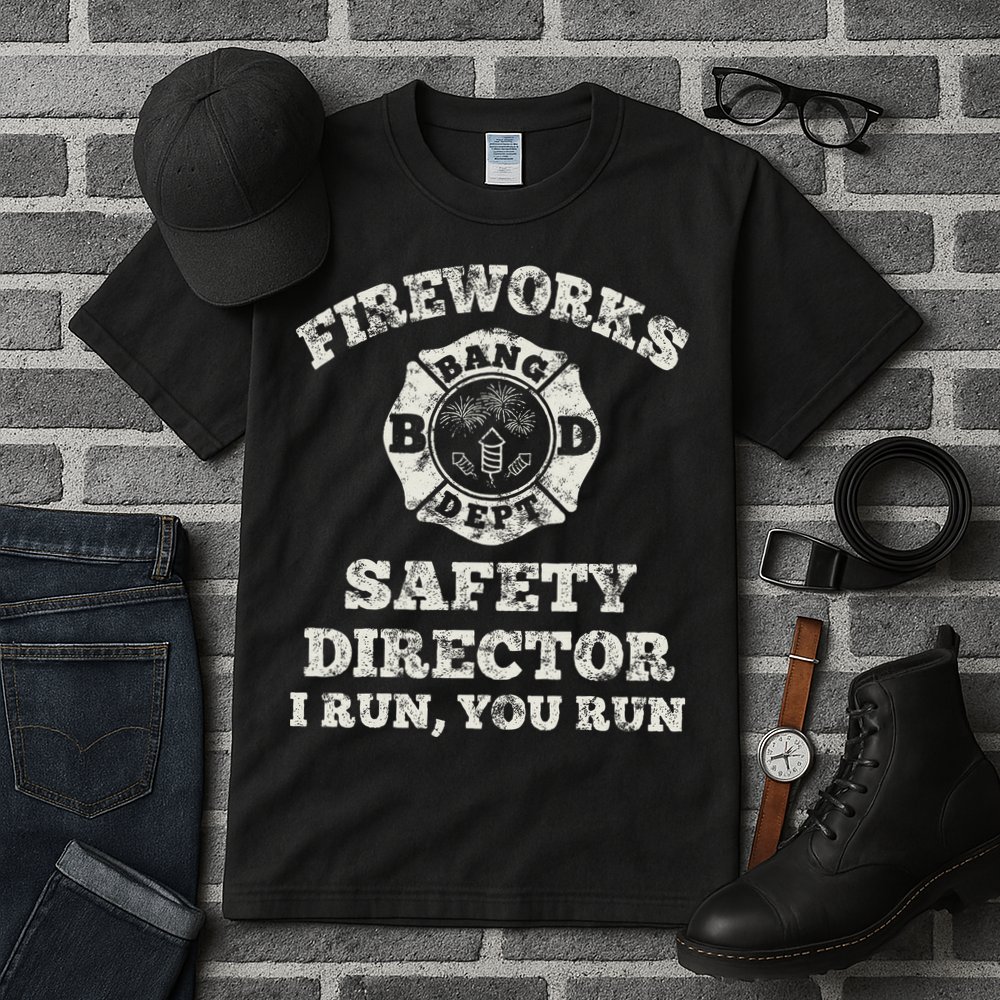 Funny Fireworks Safety Director Firefighter America Red Pyro Tall T-Shirt