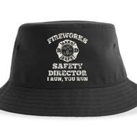 Funny Fireworks Safety Director Firefighter America Red Pyro Sustainable Bucket Hat