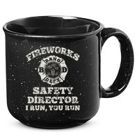 Funny Fireworks Safety Director Firefighter America Red Pyro 15oz Campfire Ceramic Mug