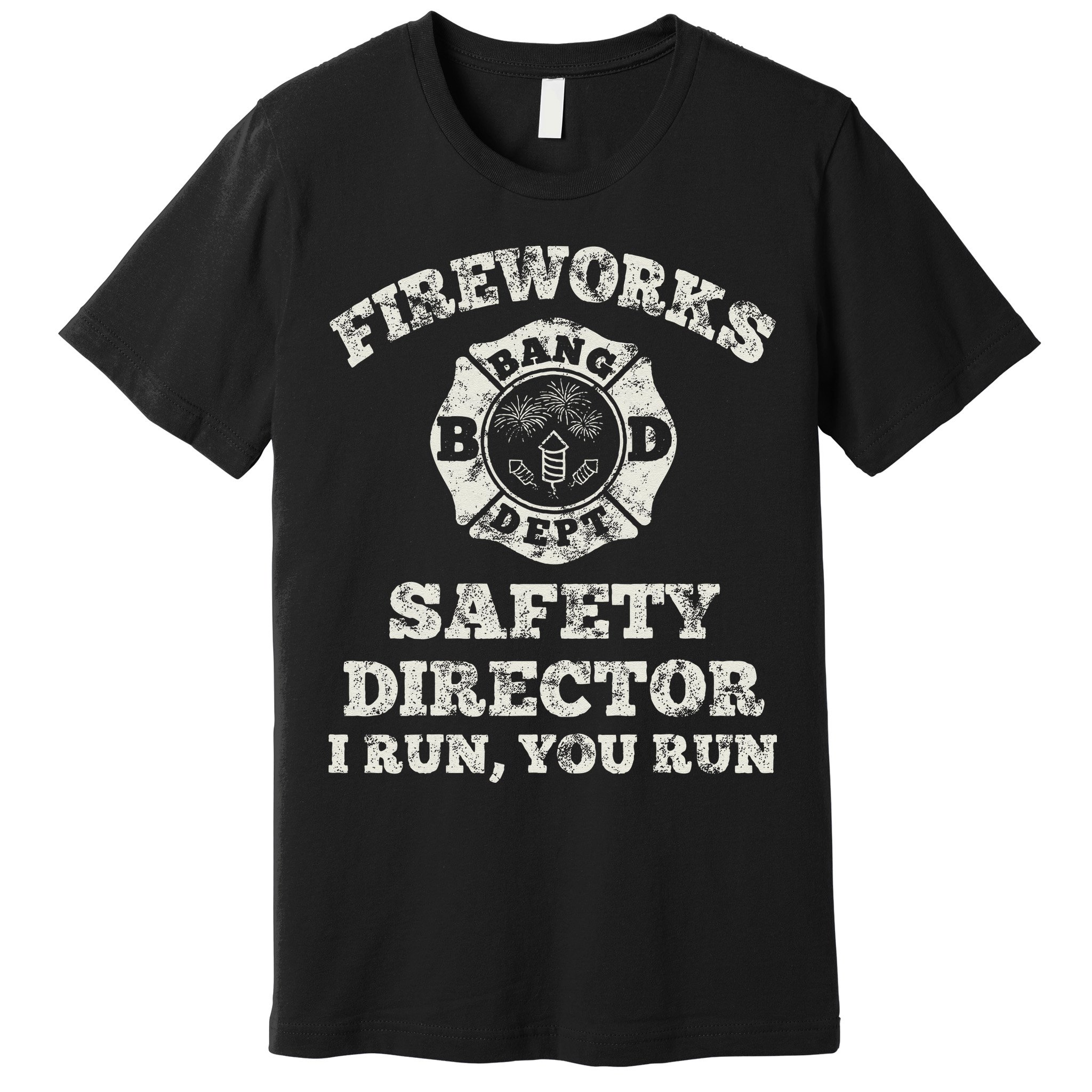 Funny Fireworks Safety Director Firefighter America Red Pyro Premium T-Shirt