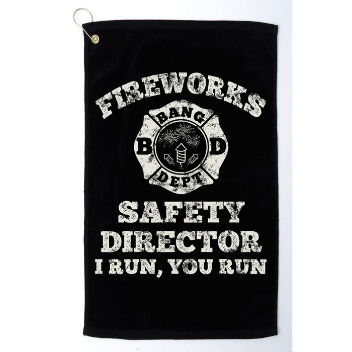 Funny Fireworks Safety Director Firefighter America Red Pyro Golf Towel