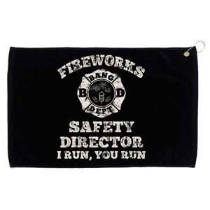 Funny Fireworks Safety Director Firefighter America Red Pyro Grommeted Golf Towel