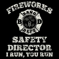 Funny Fireworks Safety Director Firefighter America Red Pyro Cropped Pullover Crew