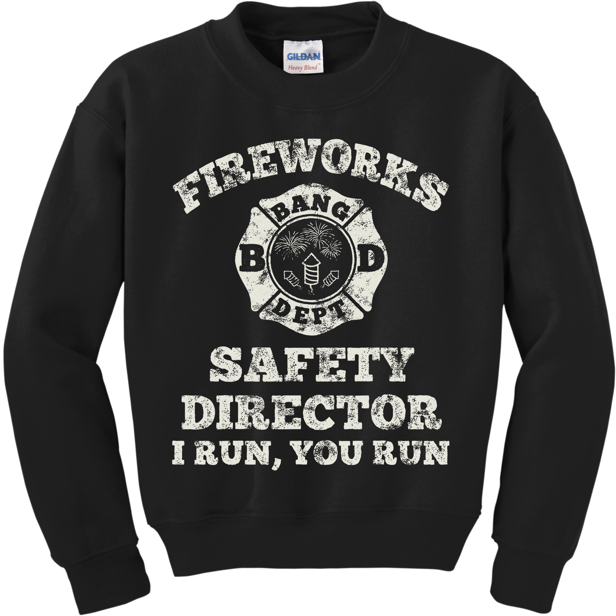 Funny Fireworks Safety Director Firefighter America Red Pyro Kids Sweatshirt
