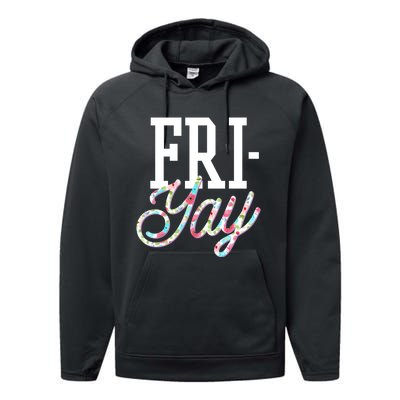 Fri-Yay Funny Teacher Weekend Back To School Flowers Friday Performance Fleece Hoodie