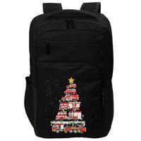 Funny Firefighter Tree Fire Truck Christmas Merry Xmas Gift Impact Tech Backpack