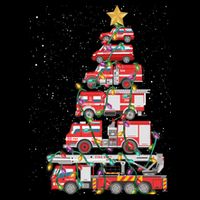 Funny Firefighter Tree Fire Truck Christmas Merry Xmas Gift Impact Tech Backpack
