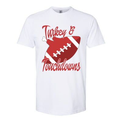 Funny Football Turkey And Touchdowns Happy Thanksgiving Gift Softstyle® CVC T-Shirt