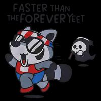 Funny Faster Than The Forever Yeet Run Away Faster Raccoon Drawstring Bag
