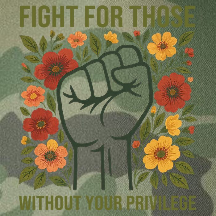 Fight For Those Without Your Privilege Quote Subtle Flower Legacy Tie Dye Trucker Hat
