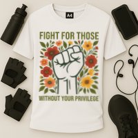 Fight For Those Without Your Privilege Quote Subtle Flower Performance Shirt