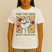 Fight For Those Without Your Privilege Quote Subtle Flower T-Shirt