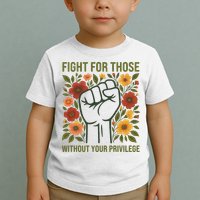 Fight For Those Without Your Privilege Quote Subtle Flower Toddler T-Shirt