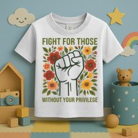 Fight For Those Without Your Privilege Quote Subtle Flower Toddler T-Shirt