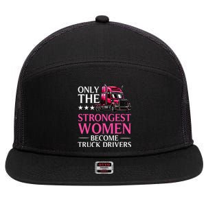 Funny Female Truck Driver Design For Wo Trucking 7 Panel Mesh Trucker Snapback Hat