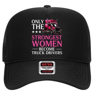 Funny Female Truck Driver Design For Wo Trucking High Crown Mesh Back Trucker Hat