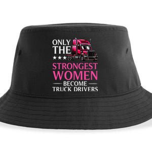 Funny Female Truck Driver Design For Wo Trucking Sustainable Bucket Hat