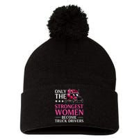 Funny Female Truck Driver Design For Wo Trucking Pom Pom 12in Knit Beanie