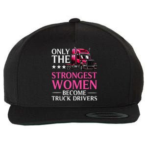 Funny Female Truck Driver Design For Wo Trucking Wool Snapback Cap