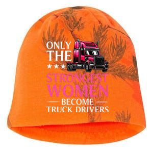 Funny Female Truck Driver Design For Wo Trucking Kati - Camo Knit Beanie