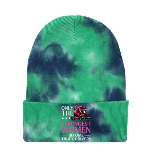 Funny Female Truck Driver Design For Wo Trucking Tie Dye 12in Knit Beanie