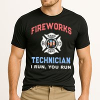 Funny FIREWORKS TECHNICIAN America Firefighter Pyro Expert Cooling Performance Crew T-Shirt