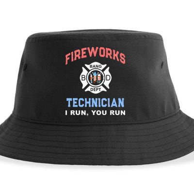 Funny FIREWORKS TECHNICIAN America Firefighter Pyro Expert Sustainable Bucket Hat
