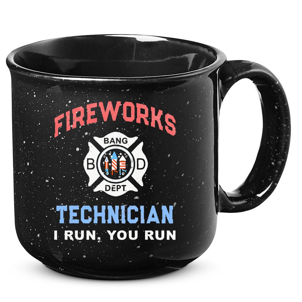 Funny FIREWORKS TECHNICIAN America Firefighter Pyro Expert 15oz Campfire Ceramic Mug
