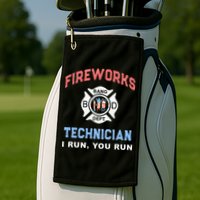 Funny FIREWORKS TECHNICIAN America Firefighter Pyro Expert Golf Towel